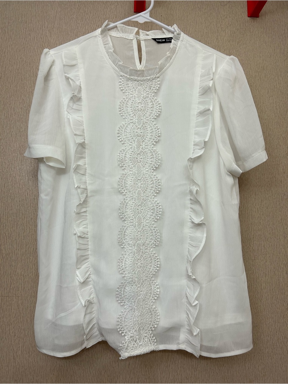 SHEIN White Short Sleeved Blouse - Size S